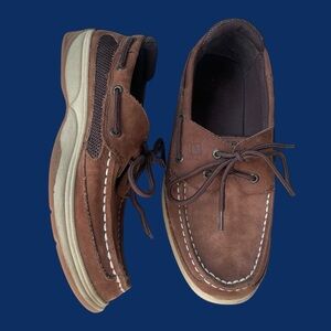 Sperry Suede Brown Lanyard Boat Shoes Boys Size 6